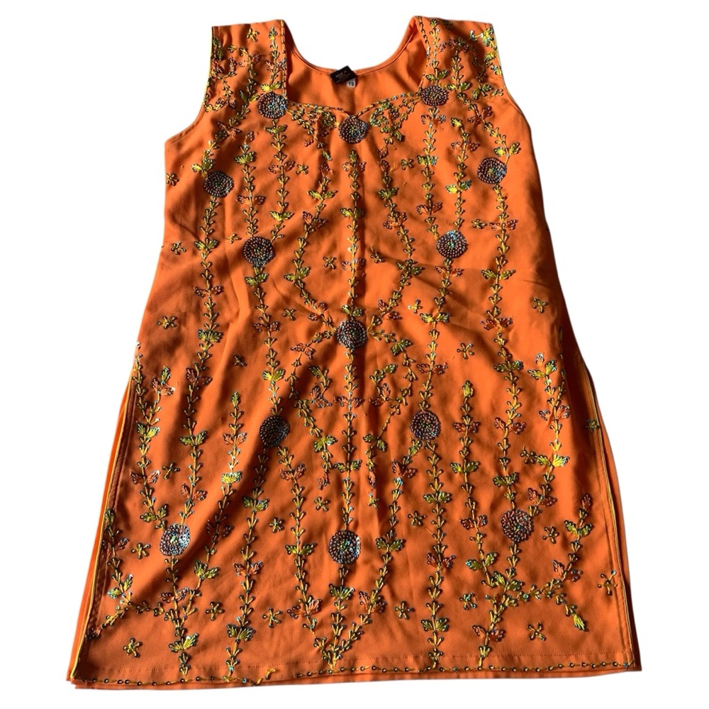 Embroidered Kurti & Wide-Leg Pants Set (indian suit/Punjabi suit)